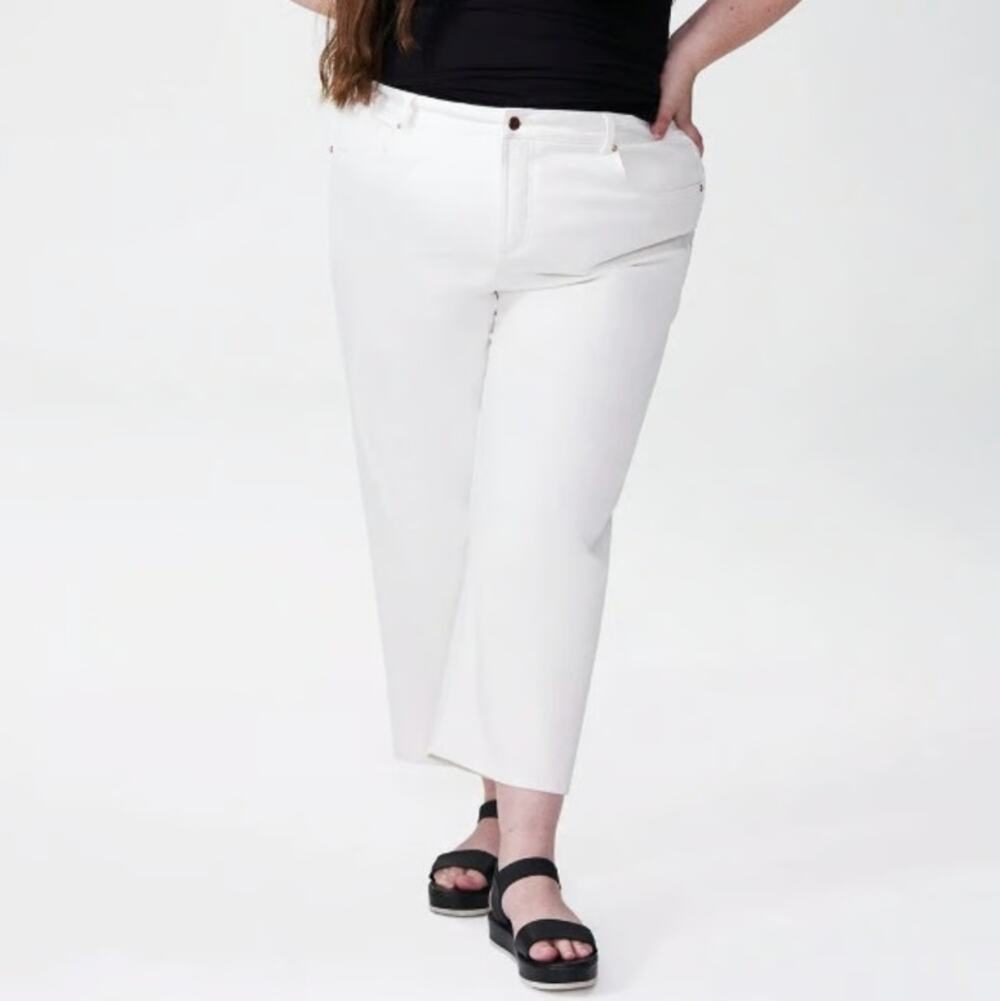 New UNIVERSAL STANDARD Women's White Bae Boyfriend Crop Denim Jeans Size 40